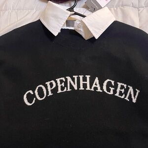 Primark Black Crewneck Sweater with White Lettering